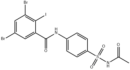 N-{4-[(acetylamino)sulfonyl]phenyl}-3,5-dibromo-2-iodobenzamide Structure