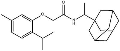 N-[1-(1-adamantyl)ethyl]-2-(2-isopropyl-5-methylphenoxy)acetamide 化学構造式