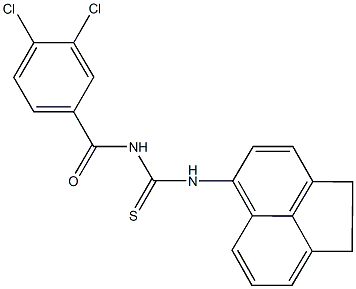 N-(3,4-dichlorobenzoyl)-N'-(1,2-dihydro-5-acenaphthylenyl)thiourea Structure