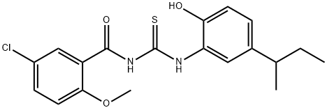 N-(5-sec-butyl-2-hydroxyphenyl)-N'-(5-chloro-2-methoxybenzoyl)thiourea 结构式