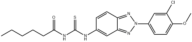 445417-96-9 N-[2-(3-chloro-4-methoxyphenyl)-2H-1,2,3-benzotriazol-5-yl]-N'-hexanoylthiourea