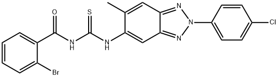 N-(2-bromobenzoyl)-N'-[2-(4-chlorophenyl)-6-methyl-2H-1,2,3-benzotriazol-5-yl]thiourea Struktur