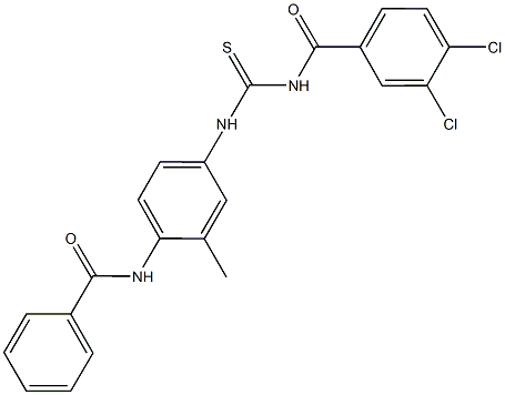 N-[4-({[(3,4-dichlorobenzoyl)amino]carbothioyl}amino)-2-methylphenyl]benzamide 化学構造式