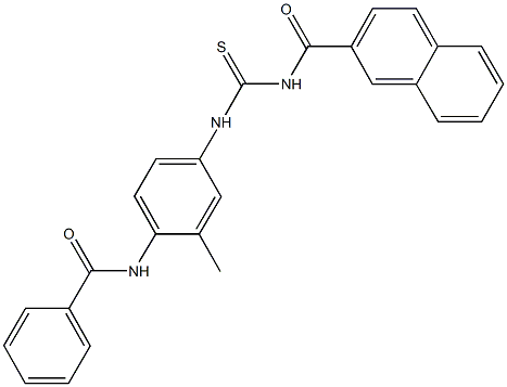 N-(2-methyl-4-{[(2-naphthoylamino)carbothioyl]amino}phenyl)benzamide Structure