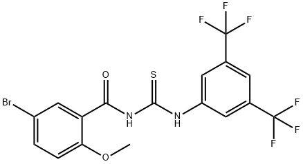 N-[3,5-bis(trifluoromethyl)phenyl]-N'-(5-bromo-2-methoxybenzoyl)thiourea Structure