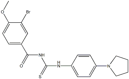 N-(3-bromo-4-methoxybenzoyl)-N'-[4-(1-pyrrolidinyl)phenyl]thiourea,445418-57-5,结构式