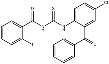 N-(2-benzoyl-4-chlorophenyl)-N'-(2-iodobenzoyl)thiourea Struktur