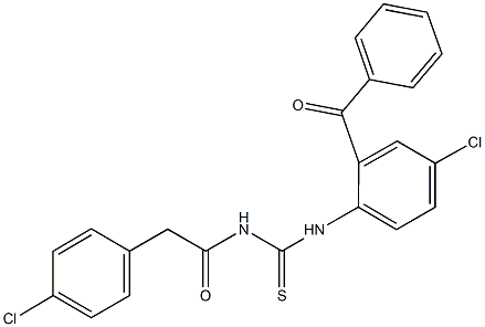 N-(2-benzoyl-4-chlorophenyl)-N'-[(4-chlorophenyl)acetyl]thiourea Struktur
