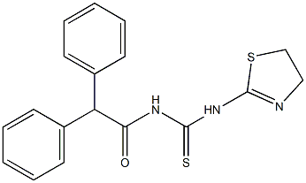 N-(4,5-dihydro-1,3-thiazol-2-yl)-N'-(diphenylacetyl)thiourea 化学構造式