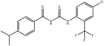 N-[4-chloro-2-(trifluoromethyl)phenyl]-N'-(4-isopropylbenzoyl)thiourea 化学構造式