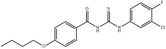 N-(4-butoxybenzoyl)-N'-(3-chloro-4-fluorophenyl)thiourea Structure