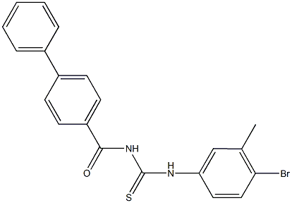 N-([1,1'-biphenyl]-4-ylcarbonyl)-N'-(4-bromo-3-methylphenyl)thiourea Struktur