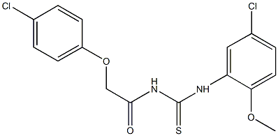 N-(5-chloro-2-methoxyphenyl)-N'-[(4-chlorophenoxy)acetyl]thiourea 化学構造式