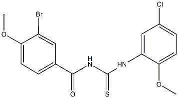 N-(3-bromo-4-methoxybenzoyl)-N'-(5-chloro-2-methoxyphenyl)thiourea,445419-57-8,结构式