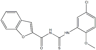 N-(1-benzofuran-2-ylcarbonyl)-N'-(5-chloro-2-methoxyphenyl)thiourea Structure