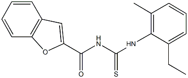N-(1-benzofuran-2-ylcarbonyl)-N'-(2-ethyl-6-methylphenyl)thiourea Struktur