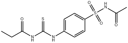 N-acetyl-4-{[(propionylamino)carbothioyl]amino}benzenesulfonamide Struktur