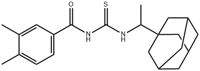 N-[1-(1-adamantyl)ethyl]-N'-(3,4-dimethylbenzoyl)thiourea Struktur