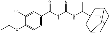 N-[1-(1-adamantyl)ethyl]-N'-(3-bromo-4-ethoxybenzoyl)thiourea Struktur