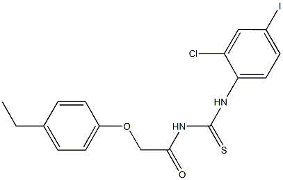 N-(2-chloro-4-iodophenyl)-N'-[(4-ethylphenoxy)acetyl]thiourea Structure