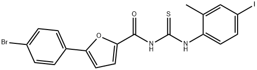 N-[5-(4-bromophenyl)-2-furoyl]-N'-(4-iodo-2-methylphenyl)thiourea,445420-37-1,结构式