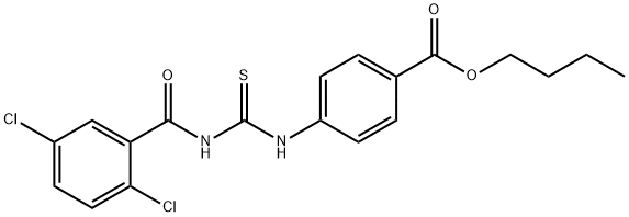 butyl 4-({[(2,5-dichlorobenzoyl)amino]carbothioyl}amino)benzoate,445420-42-8,结构式
