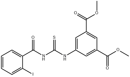 dimethyl 5-({[(2-iodobenzoyl)amino]carbothioyl}amino)isophthalate Structure