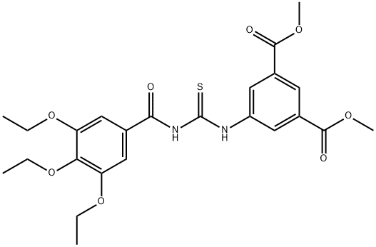 dimethyl 5-({[(3,4,5-triethoxybenzoyl)amino]carbothioyl}amino)isophthalate Structure