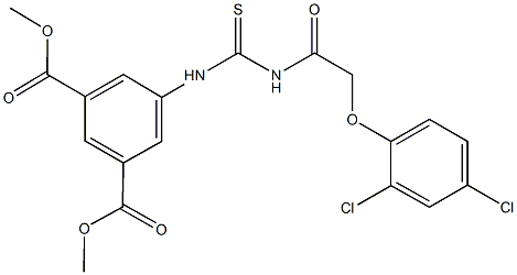 dimethyl 5-[({[(2,4-dichlorophenoxy)acetyl]amino}carbothioyl)amino]isophthalate Structure