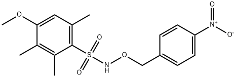 N-({4-nitrobenzyl}oxy)-4-methoxy-2,3,6-trimethylbenzenesulfonamide Structure