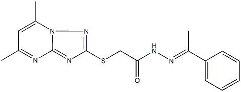 N′-(1-フェニルエチリデン)-2-(5,7-ジメチル-[1,2,4]トリアゾロ[1,5-a]ピリミジン-2-イルチオ)アセトヒドラジド 化学構造式