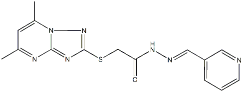 2-[(5,7-dimethyl[1,2,4]triazolo[1,5-a]pyrimidin-2-yl)sulfanyl]-N'-(3-pyridinylmethylene)acetohydrazide,445420-86-0,结构式