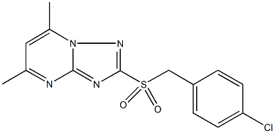 2-[(4-chlorobenzyl)sulfonyl]-5,7-dimethyl[1,2,4]triazolo[1,5-a]pyrimidine 化学構造式