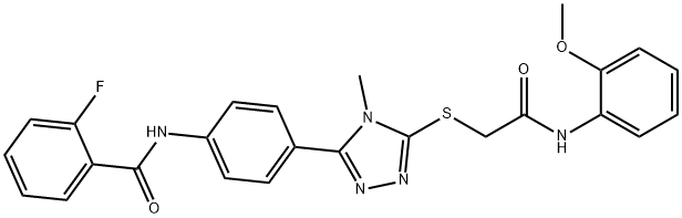 2-fluoro-N-[4-(5-{[2-(2-methoxyanilino)-2-oxoethyl]sulfanyl}-4-methyl-4H-1,2,4-triazol-3-yl)phenyl]benzamide,445421-47-6,结构式