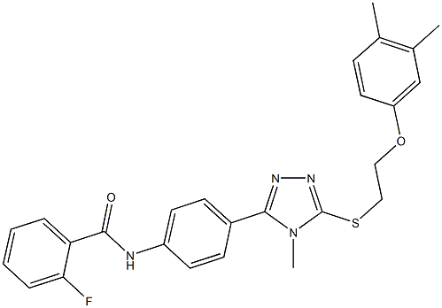 N-[4-(5-{[2-(3,4-dimethylphenoxy)ethyl]sulfanyl}-4-methyl-4H-1,2,4-triazol-3-yl)phenyl]-2-fluorobenzamide Structure