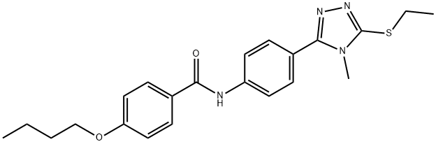 4-butoxy-N-{4-[5-(ethylsulfanyl)-4-methyl-4H-1,2,4-triazol-3-yl]phenyl}benzamide 化学構造式