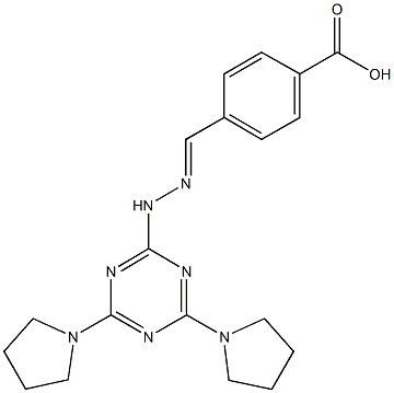 445421-62-5 4-{2-[4,6-di(1-pyrrolidinyl)-1,3,5-triazin-2-yl]carbohydrazonoyl}benzoic acid