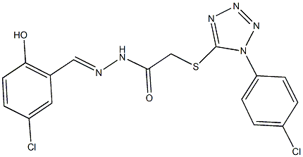 N'-(5-chloro-2-hydroxybenzylidene)-2-{[1-(4-chlorophenyl)-1H-tetraazol-5-yl]sulfanyl}acetohydrazide Structure