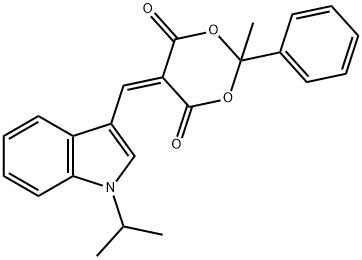5-[(1-isopropyl-1H-indol-3-yl)methylene]-2-methyl-2-phenyl-1,3-dioxane-4,6-dione Structure