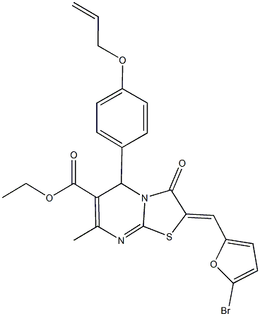 ethyl 5-[4-(allyloxy)phenyl]-2-[(5-bromo-2-furyl)methylene]-7-methyl-3-oxo-2,3-dihydro-5H-[1,3]thiazolo[3,2-a]pyrimidine-6-carboxylate Structure