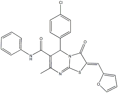 445426-15-3 5-(4-chlorophenyl)-2-(2-furylmethylene)-7-methyl-3-oxo-N-phenyl-2,3-dihydro-5H-[1,3]thiazolo[3,2-a]pyrimidine-6-carboxamide