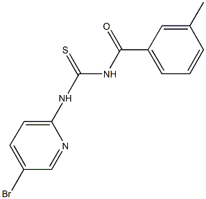 N-(5-bromopyridin-2-yl)-N'-(3-methylbenzoyl)thiourea 化学構造式
