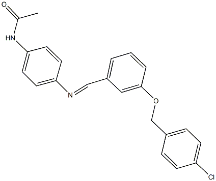 N-[4-({3-[(4-chlorobenzyl)oxy]benzylidene}amino)phenyl]acetamide Struktur