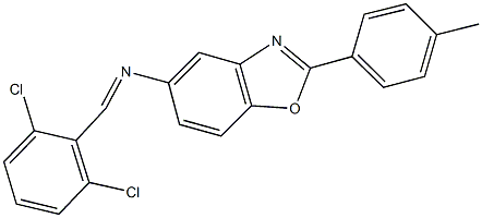 N-(2,6-dichlorobenzylidene)-N-[2-(4-methylphenyl)-1,3-benzoxazol-5-yl]amine,445427-57-6,结构式