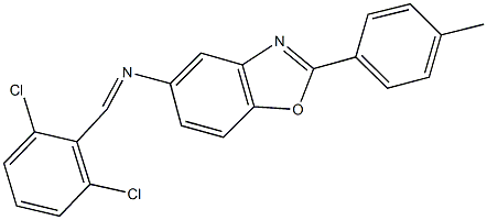 N-(2,6-dichlorobenzylidene)-N-[2-(4-methylphenyl)-1,3-benzoxazol-5-yl]amine Structure