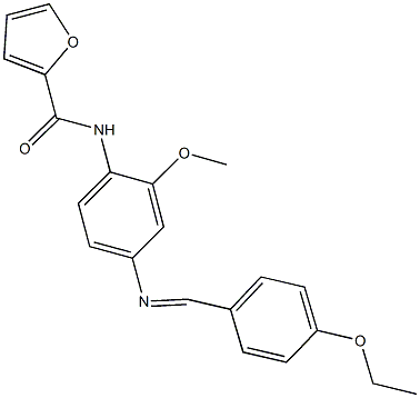 N-{4-[(4-ethoxybenzylidene)amino]-2-methoxyphenyl}-2-furamide 结构式