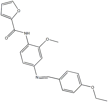 N-{4-[(4-ethoxybenzylidene)amino]-2-methoxyphenyl}-2-furamide 化学構造式