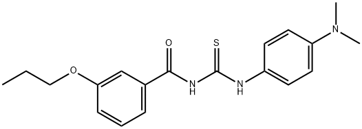 N-[4-(dimethylamino)phenyl]-N'-(3-propoxybenzoyl)thiourea Struktur