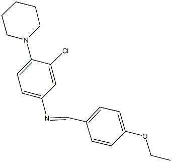 N-[3-chloro-4-(1-piperidinyl)phenyl]-N-(4-ethoxybenzylidene)amine Struktur