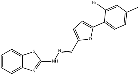 5-(2-bromo-4-methylphenyl)-2-furaldehyde 1,3-benzothiazol-2-ylhydrazone,445428-11-5,结构式